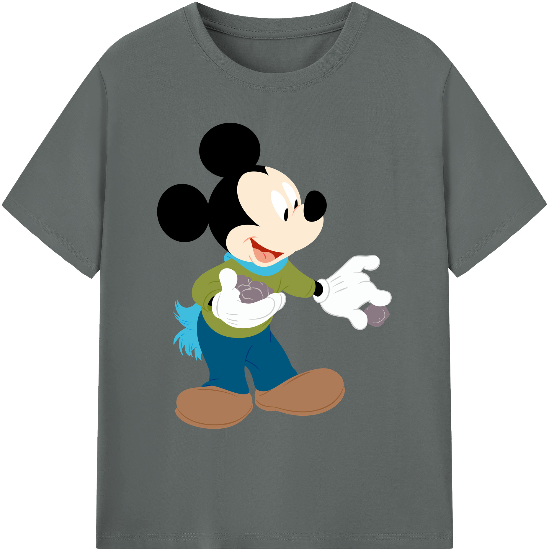 ミッキーマウス Mickey Mouse 綿100％ メンズ半袖Tシャツ｜肌触りやわらか＆通気性